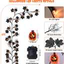 6 FT 54 LED Halloween Lights, 8 Modes & Timer Battery Operated Halloween Pumpkins Lights with Willow Vine Twig Garland, 3D Waterproof Decorations Lights for Home Indoor Wall Fireplace Mantle Party