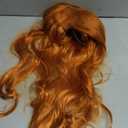 PORSMEER 70 cm/28 inches Charming Long Wavy Full Hair Wig Anime Cosplay Halloween Costume Party Heat Resistant Synthetic Wigs for Women Girls (Ginger)