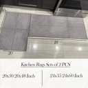 Kitchen Rugs Sets of 2 PCS  Kitchen Mats for Floor 20x30/20x48 Inch Non Slip Washable Rug Set, Non Slip Floor Mats Made of 100% Polyester Soft and Anti-Slip Standing Kitchen Runner Rug, Grey