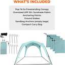 Pop N Go Beach Canopy Windproof, Beach Tent with Quick Setup, UV Shade, Lightweight & Portable Design Perfect for Beach Days, Outdoor Play, Camping & Family Adventures (Sweet Mint)