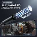 Endoscope Camera with Light, Inspection Borescope Camera with 4.3" IPS Screen, 1920P HD with 8 LED Lights, 16.6FT Semi-Rigid Cord Bore Scope, IP67 Waterproof Endoscope for Sewer, Tools(Orange)