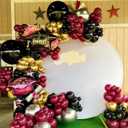 139Pcs Burgundy and Gold Balloon Arch Garland Kit for Graduation Party Decorations,Maroon Black Metallic Gold Confetti Balloons for Class of 2025 Congrats Grad Celebrations Birthday Supplies