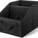 Car Organizer - Automotive Organizer for Front And Back Seat or Floor, Car Caddy Organizer with Divide, Handles and Multiple Mesh Pockets