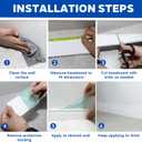 COUKIU Flexible Baseboard Molding Trim, Peel and Stick Rubber Wall Base Moulding Trim, 2.75 Inch x 16.4 Feet Self-Adhesive Vinyl Cove Base (Extra White)