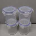 Overnight Oats Container with Lids (4-Piece set) - 16 oz Plastic Containers with Lids - Oatmeal Container to go | Portable Cereal and Milk Container on the go | Airtight Snap Lock Storage Jars