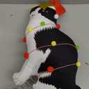 Cat Christmas Tree Topper with Hat, Glitter Star Wings, Angel Tree Topper with Wings Decor Ornament Plush Cat Lover Gift Ideas for Holidays