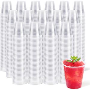 JOLLY CHEF   5 oz Clear Plastic Cups,5 Ounce Small Disposable Cups for Iced Coffee, Smoothie, Milkshake, Cold Drinks