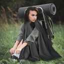 Tian qing Microfiber Towel Set, 2 Piece, Fast Drying, Soft Touch, Lightweight, Multiple Sizes for Beach, Camping,Gym, Hiking,Pool,YogaTravel (Dark Gray, Medium)