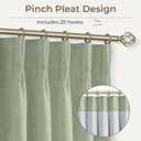 CAPALOCA Pinch Pleated Curtains Blackout, Linen Blackout Curtains 90 inches Long 2 Panels Set for Bedroom, Thermal Insulated Pinch Pleated Drapes for Living Room, 40"W x 90"L (Pack of 2), Light Sage