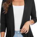 Women's Casual 3/4 Sleeve Cardigan Lightweight Soft Open Front Cardigans, M