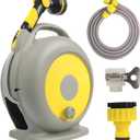Garden Hose,Retractable Garden Hose Reel,66FT 10 Mode Nozzle,Lightweight,Flexible Tangle-Free Water Hose for Gardening,Car Washing,Pet Bathing,Durable,Leak-Proof&Easy Storage (1grey and Yellow)
