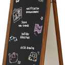INNOVART Magnetic A-Frame Chalkboard Sign, Sidewalk Sign 40" x 20" with Liquid Chalk, Eraser, Free Standing Chalkboard Easel, Sandwich Chalkboard for Restaurant, Business, Wedding or Events Dark Brown