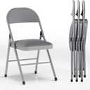 VECELO Folding Chairs Set for Office, Indoor Outdoor, Charcoal Grey
4 Pack, Comfortable Padded Seat & Backrest with Steel Frame
