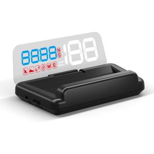 Wiiyii Universal Car HUD Head Up Display T900, with Satellite Clock, Single Driving Time and Single Driving Distance, Work for All Vehicles