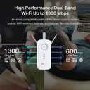TP-Link AC1900 WiFi Range Extender RE550 | Dual-Band Wireless Repeater Amplifier w/Gigabit Ethernet Port | Up to 2200 Sq. Ft., 32 Devices | Internet Signal Booster | APP Setup | EasyMesh Compatible