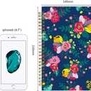 Dot Grid Notebook Spiral, Flower A5 Dotted Bullet Grid Journals Bulk, 100GSM Thick Paper Travel Journal Set, Hard Cover, Wirebound Diary Planner, 75 Sheets per Book, 5.7x8.3 inch, 3 Pack