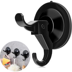 ANDGOO Suction Cup Hooks, 30 Pack Strong Vacuum Suction Cup for Shower, Removable Wall Suction Cup Hangers for Bathroom, Kitchen Waterproof Suction Holder for Window Glass, Door, Black 