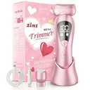 Cordless Electric Razors for Women: Rechargeable Painless Bikini Trimmer for Body Hair - IPX7 Waterproof Shaver with LED Display for Face/ Underarm/ Leg Blush Pink