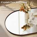 ANDY STAR Arched Mirror, 24 x 36 Inch Brushed Bronze Wall Mirror in Stainless Steel Metal Frame, Arch Top Rounded Corner 1 Inch Deep Set Design Wall Mount Hangs Vertical