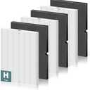 PETOX 116130 Replacement Filter H for Winix 5500-2 AM80 Plasmawave Air Purifier, High Efficiency Filter and Activated Carbon Filter Combo Pack, 3 Set