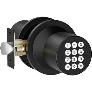 HIDALIFE Door Knob with Keypad, Door Knob with Lock, Keyless Entry Door Lock with Code for Front Door Garage Home Apartment, Matte Black
