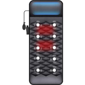 Full Body Massage Mat with Heat,10 Motors Vibrating Massage Mattress Pad, Back Massager Chair Pad for Neck Shoulder Lumbar Legs Muscle Relaxation Fatigue Relief, Home Use (Dark Grey)