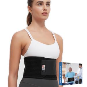 Umbilical Hernia Belt - Ergonomic Abdominal Binder Adjustable Truss Support with 2 Compression Pads for Naval, Ventral, Incisional, Epigastric, Belly Button Hernias, Pre Post Surgery(Black L-XL)