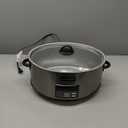 Crock-Pot Large 8-Quart Programmable Slow Cooker with Auto Warm Setting Black Stainless Steel