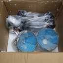 Aeyee Tiffany Lamp Blue Stained Glass Hanging Light Fixture, 3-Light