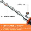 BACOENG 25Ft Drain Auger, Heavy Duty Plumbing Snake with Drill Adapter, Use Manually or Powered for Drain Clog, Shower Sink, Comes with Gloves and Bag (Orange)