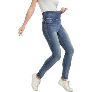 High Waisted Jegging for Women Premium Stretch Slim Fit Jeans Tummy Control Comfort with Everyday Casual Style (Medium, Kyal-20240003-light Navy)