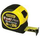 STANLEY FATMAX Tape Measure, Metric/Fractional, 26-Foot (33-726) (Yellow/Black)