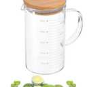 Glass Pitcher with Lid, 6"*3.14" Glass Water Pitcher, 17OZ/500ML Glass Pitchers with Handle and Lid for Tea, Milk, Coffee, Kitchen or Restaurant (1 PCS