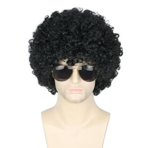 Black Afro Wig for Men or Women 70s 80s Disco Rocker Wig Costume Party Wigs