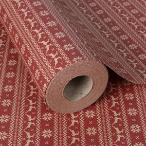 Aimyoo Kraft Christmas Wrapping Paper Jumbo Roll, Red Stripe Reindeer Snowflakes Design, Xmas Gift Wrap Paper 30 inch x 100 ft
