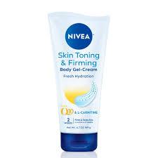 NIVEA Skin Firming & Toning Body Gel Cream with Q10, Hyaluronic Acid and Vitamin C, Clinically Tested Skin Firming & Toning Cream, 72Hour Moisture, 6.7 Oz Tube