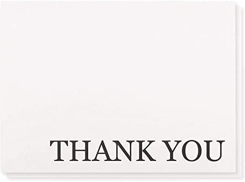 Sustainable Greetings 120 Pack Thank You Cards with Envelopes Bulk for Weddings, Bridal Showers, Graduations, Bridal, Blank Inside - Minimalist Black and White Design Thank You Card