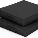 Patio Chair Cushions 17 X 16 X 3 Inch Waterproof Outdoor Seat Cushions for Patio Furniture, Outdoor Sofa Couch Pads with Ties & Handle, Set of 2, Black