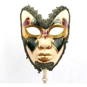 YU FENG Venetian Masquerade Mask Set, Adult Carnival Costume Mask on Stick for Mardi Gras, Masquerade Ball & Party Decor