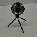 Gaiatop Mini Portable Stroller Fan, Battery Operated Small Clip on, Detachable 3 Speed Rechargeable, 360 Rotate Flexible Tripod Better Cooling for Car Seat Crib Treadmill Travel Black