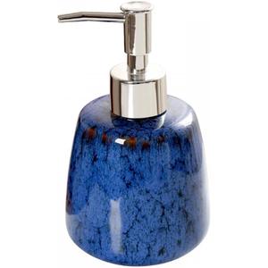 Jessie Ceramic Hand Soap Dispenser, 10 oz Liquid Soap Lotion Dispenser for Kitchen Bathroom Countertop Laundry Room Holds Dish Soap Shampoo Laundry Liquid Shower Gel (Blue)