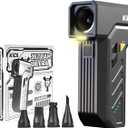 KiCA Electric Air Duster with LED Light - 130000 RPM Cordless Air Duster, Stepless Speed Control, Brushless Dust Blower for Computer, Keyboard, Outdoor, House and Car - Jet Fan Ultra(Black)