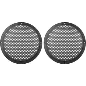 X AUTOHAUX 2pcs 6" Plastic Audio Speaker Cover Mesh Subwoofer Grill Horn Guard Decorative Circle Grille Protector Black for Car