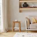 Small End Table, 2-Tier Storage, Space-Saving Side Table for Living Room Bedroom, Compact Nightstand with Shelf, Farmhouse Bedroom Furniture for Living Room, Entryway, Studio Apartment, Brown