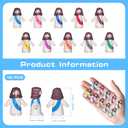 100 PCS Little Jesus Figures Mini Jesus Figurines in Bulk 10 Colors Tiny Religious Party Favors, Baptism Gifts Religious Gifts for Easter Egg Stuffers
