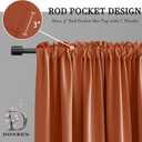 DONREN Short Curtains Burnt Orange Half Window Curtains Privacy Curtain Tiers for Windows, Energy Saving Drapes for Bathroom Shades, Wide 34 x Long 38 inches per Panel,Set of 2