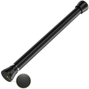 Black Tension Rods 16 to 26 Inch Curtain Rods No Drilling Small Tension Rod Spring Curtain Rod Adjustable Curtain Rod Expandable Pressure Spring Tension rods for Closet, Kitchen