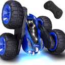 Tecnock Remote Control Car, 2.4GHz RC Cars with USB-C Easy Charging, 4WD Double Sided 360 Rotates and Flips RC Stunt Car, Toys Gift for Boys and Girls (Blue)