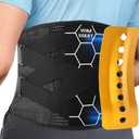 Back Brace - Heavy Duty Support with Spine-Shaped Metal Curved Panel & Lumbar Pad, Breathable Lumbar Support Belt for Lower Back Pain Relief, Herniated Disc, Sciatica, Arthritis, Men & Women (L/XL)