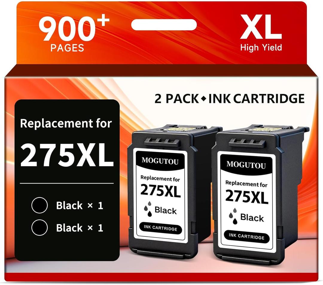 275XL Ink Cartridges for Canon Printers Replacement for Canon 275 Black Ink Cartridge PG-275 PG275 XL High Yield for Canon TS3722 TS3720 TS3500 TS3520 TS3522 TR4720 TR4700 TR4722 Printers (2 Black)